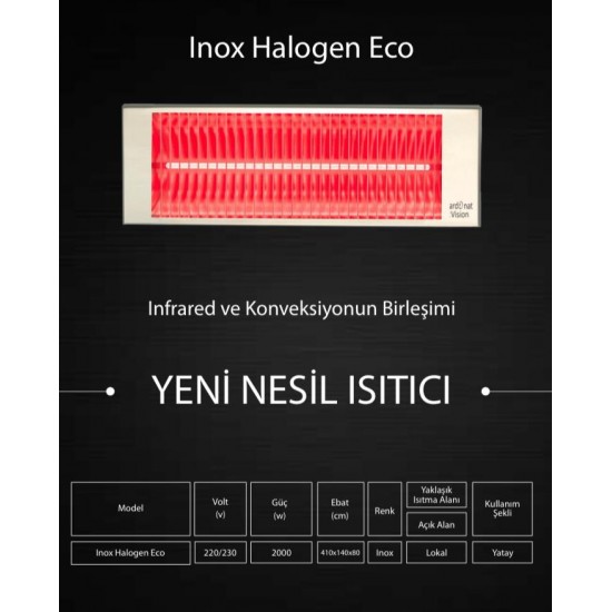 Inox Halogen Eco - Dış Mekan Isıtıcı