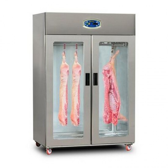 Et Askılı Vitrinli Dik Tip Statik Buzdolabı, Cam 2 Kapılı