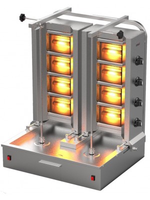 Alttan Motorlu İkiz Model Döner Makinesi, 4+4 Radyanlı, Gazlı