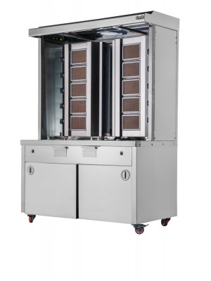 Alttan Motorlu Tezgahlı İkiz Model Döner Makinesi, 5+5 Radyanlı, Gazlı